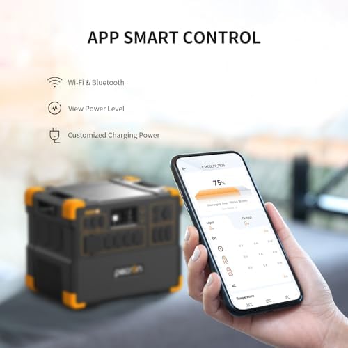 PECRON Portable Power Station 3072Wh E3600LFP with Trolley  5x3600W AC Outlets Power Station  LiFePO4 Battery Backup Expanded to 15 36KWh  Solar Generator for Home Use  RV  Camping  CPAP  Emergency