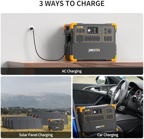 PECRON Portable Power Station 3072Wh E3600LFP with Trolley  5x3600W AC Outlets Power Station  LiFePO4 Battery Backup Expanded to 15 36KWh  Solar Generator for Home Use  RV  Camping  CPAP  Emergency