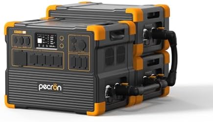 PECRON Portable Power Station 3072Wh E3600LFP with Trolley  5x3600W AC Outlets Power Station  LiFePO4 Battery Backup Expanded to 15 36KWh  Solar Generator for Home Use  RV  Camping  CPAP  Emergency