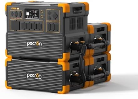 PECRON Portable Power Station 3072Wh E3600LFP with Trolley  5x3600W AC Outlets Power Station  LiFePO4 Battery Backup Expanded to 15 36KWh  Solar Generator for Home Use  RV  Camping  CPAP  Emergency