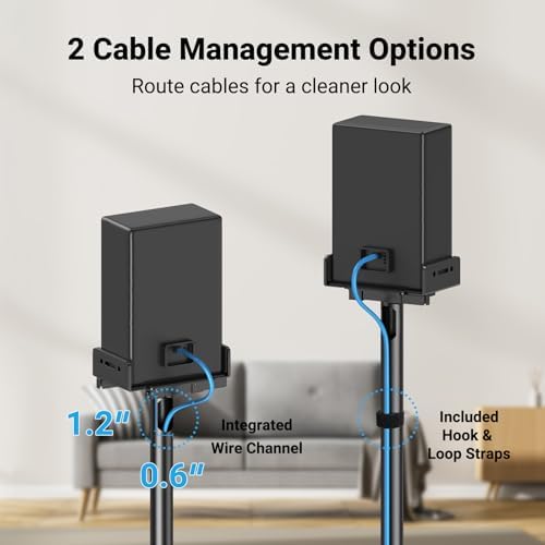PERLESMITH Universal Speaker Stands for Surround Sound  Height Adjustable Extend 33 3 to 45 1   Floor Speaker Stand for Satellite & Studio & Bookshelf Speakers up to 11LBS 1 Pair Black  PSSS2