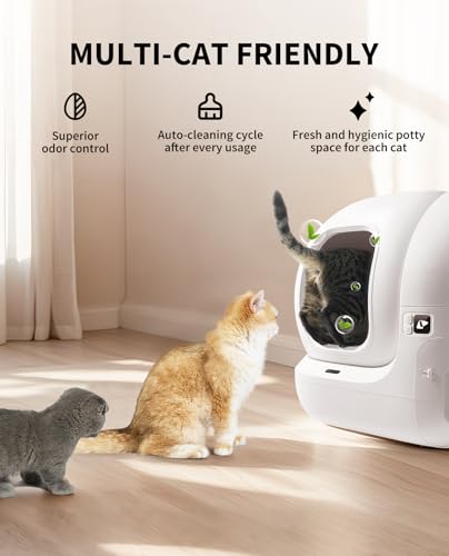 PETKIT PuraMax 2 Automatic Self Cleaning Cat Litter Box  App Control Scoop Free Litter Box with Safety Sensors  Odor Free & Anti Leakage Basic Bundle Includes Trash Bags 2 4G WiFi & Low Entrance