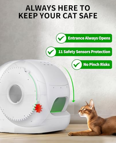 PETKIT PuraMax 2 Automatic Self Cleaning Litter Box  Anti Leakage Multi Cat Compatible Smart Cats Litter Box  Safety Sensors App Control Include Triple Odor Removal Litter Mat Trash Bags