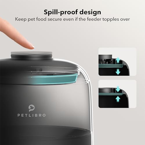 PETLIBRO Automatic Cat Feeder  Wi Fi Rechargeable Cats Food Dispenser Battery Operated with 30 Day Life  AIR 2 4G Wi Fi Timed Pet Feeder for Cats & Dogs  2L Auto Cat Feeder  Black