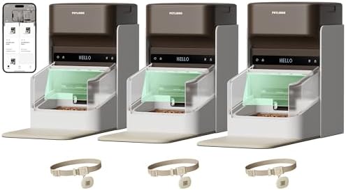 PETLIBRO Automatic Cat Feeders for 2 Cats  RFID Collar Tag for Exclusive Meals  Cats Recognition to Stop Food Stealing  Diet Tracking for Multi Pet Homes and Different Diets  Pet Feeder Pack of 2