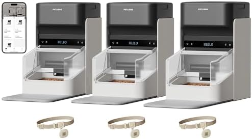 PETLIBRO Automatic Cat Feeders for 2 Cats  RFID Collar Tag for Exclusive Meals  Cats Recognition to Stop Food Stealing  Diet Tracking for Multi Pet Homes and Different Diets  Pet Feeder Pack of 2