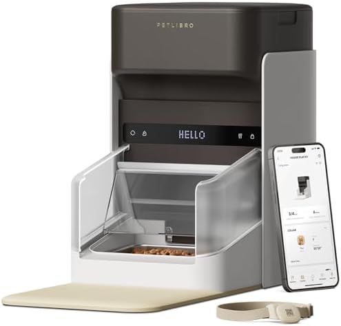 PETLIBRO Automatic Cat Feeders for 2 Cats  RFID Collar Tag for Exclusive Meals  Cats Recognition to Stop Food Stealing  Diet Tracking for Multi Pet Homes and Different Diets  Pet Feeder Pack of 2