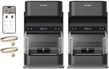 PETLIBRO Automatic Cat Feeders for 2 Cats  RFID Collar Tag for Exclusive Meals  Cats Recognition to Stop Food Stealing  Diet Tracking for Multi Pet Homes and Different Diets  Pet Feeder Pack of 2