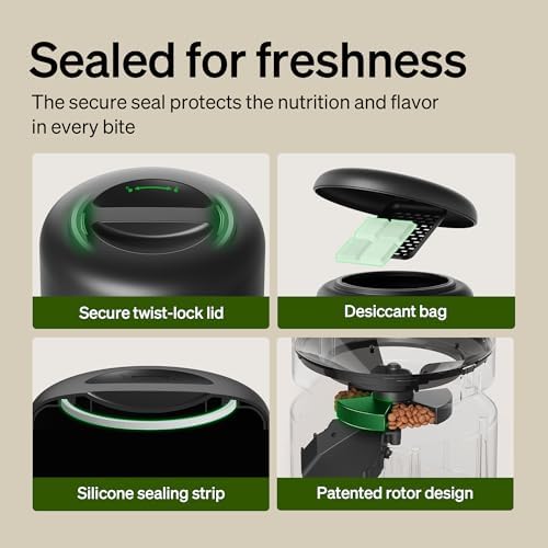 PETLIBRO Automatic Cat Feeder  5G WiFi Automatic Dog Food Dispenser with Freshness Preservation  5L Timed Pet Feeder with Low Food Sensor  Up to 10 Meals Per Day  Granary Black