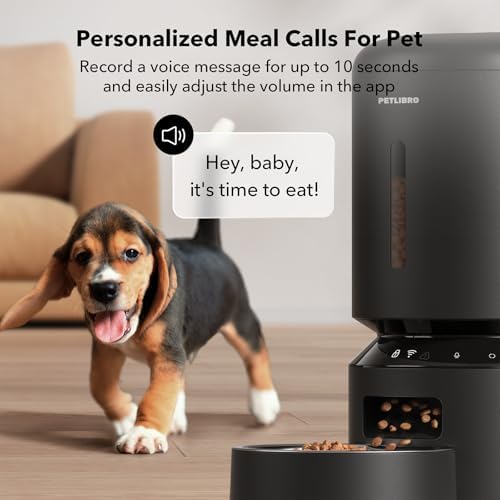 PETLIBRO Automatic Cat Feeder  5G WiFi Automatic Dog Food Dispenser with Freshness Preservation  5L Timed Pet Feeder with Low Food Sensor  Up to 10 Meals Per Day  Granary Black