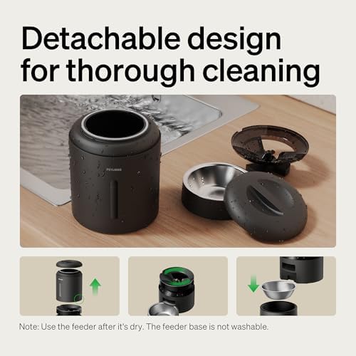 PETLIBRO Automatic Cat Feeder  5G WiFi Automatic Dog Food Dispenser with Freshness Preservation  5L Timed Pet Feeder with Low Food Sensor  Up to 10 Meals Per Day  Granary Black