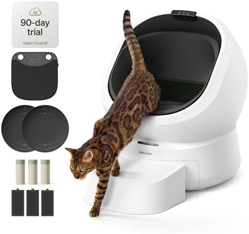 PETLIBRO Automatic Litter Box with Accessories Kit & 90 Day AI Trial  Large Open Top Self Cleaning Litter Box with AI Camera Waste Analysis  Multi Cat Recognition  Usage Tracking and Auto Odor Control