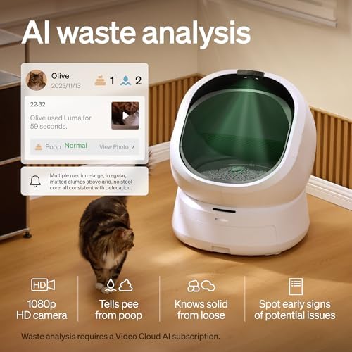 PETLIBRO Automatic Litter Box with Accessories Kit & 90 Day AI Trial  Large Open Top Self Cleaning Litter Box with AI Camera Waste Analysis  Multi Cat Recognition  Usage Tracking and Auto Odor Control