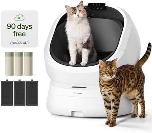 PETLIBRO Automatic Litter Box with Accessories Kit & 90 Day AI Trial  Large Open Top Self Cleaning Litter Box with AI Camera Waste Analysis  Multi Cat Recognition  Usage Tracking and Auto Odor Control
