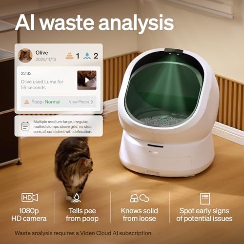 PETLIBRO Automatic Litter Box with AI Camera Waste Analysis  Auto Odor Control Self Cleaning Litter Box  Large Open Top Luma Smart Litterbox with Multi Cats Recognition  Usage Tracking  Safety Sensors