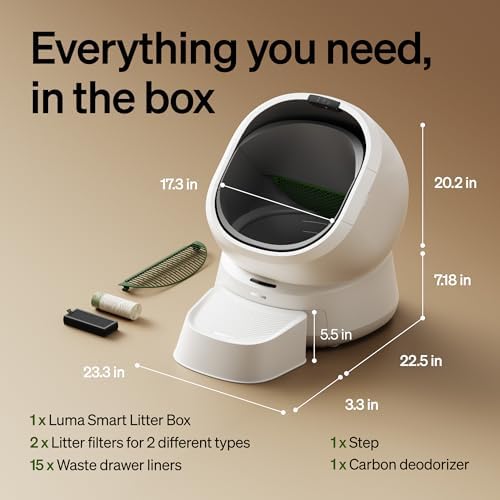 PETLIBRO Automatic Litter Box with AI Camera Waste Analysis  Auto Odor Control Self Cleaning Litter Box  Large Open Top Luma Smart Litterbox with Multi Cats Recognition  Usage Tracking  Safety Sensors