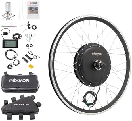 PEXMOR Electric Bike Conversion Kit  48V 1200W 26 Front/Rear Wheel E Bike Conversion Kit with 3 Mode Controller  PAS  LCD Display  Twist Throttle