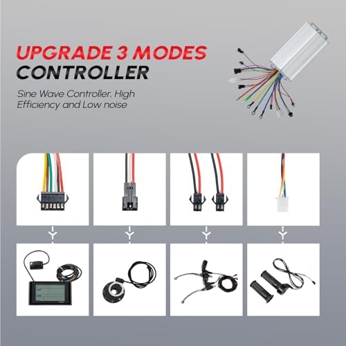 PEXMOR Electric Bike Conversion Kit  48V 1200W 26 Front/Rear Wheel E Bike Conversion Kit with 3 Mode Controller  PAS  LCD Display  Twist Throttle