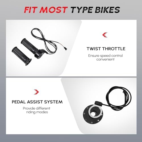 PEXMOR Electric Bike Conversion Kit  48V 1200W 26 Front/Rear Wheel E Bike Conversion Kit with 3 Mode Controller  PAS  LCD Display  Twist Throttle