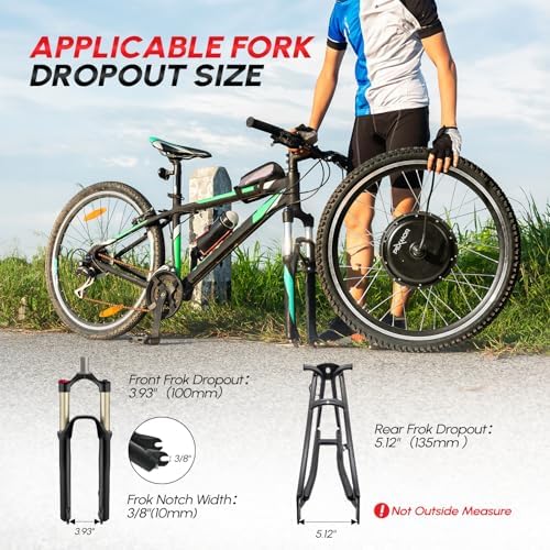 PEXMOR Electric Bike Conversion Kit  48V 1200W 26 Front/Rear Wheel E Bike Conversion Kit with 3 Mode Controller  PAS  LCD Display  Twist Throttle