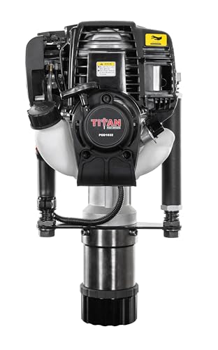 PGD1032 Titan - Destornillador de poste de gas - Destornillador de poste de valla resistente para postes en T, tuberías y estacas - Destornillador de valla Titan portátil con motor de 4 tiempos de 140