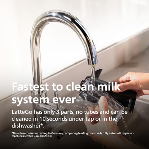 PHILIPS Serie 5500 Máquina de café espresso totalmente automática, sistema de leche LatteGo, molinillo integrado, 20 preajustes de café caliente y helado, inicio rápido, SilentBrew, presión de 15