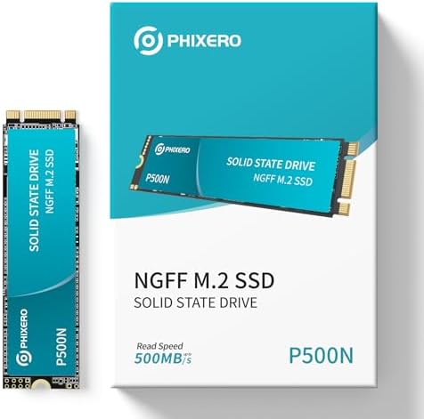 PHIXERO High Performance M 2 NGFF SSD 500MB/S 2TB  Compact  Fast  and Powerful Storage Solution for Laptops and Desktops
