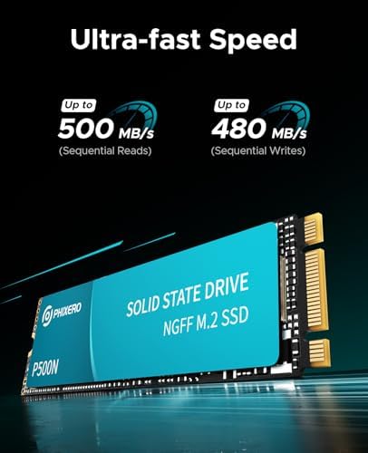 PHIXERO High Performance M 2 NGFF SSD 500MB/S 2TB  Compact  Fast  and Powerful Storage Solution for Laptops and Desktops