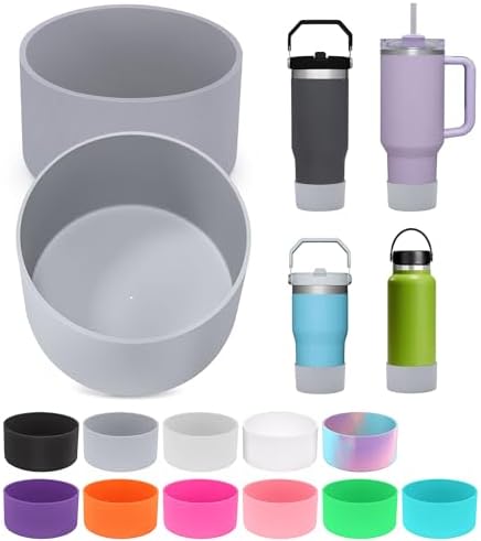 PICcircuit 2PCS for Stanley Boot  Silicone Bottom for Quencher Adventure 40oz 30oz IceFlow 20oz 30oz Bottle&for Hydroflask Tumbler 12 24oz for Stanley Cup Accessories Avoid Scratches&Noise