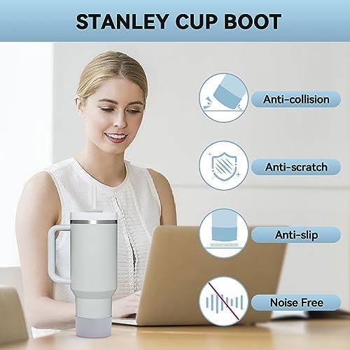 PICcircuit 2PCS for Stanley Boot  Silicone Bottom for Quencher Adventure 40oz 30oz IceFlow 20oz 30oz Bottle&for Hydroflask Tumbler 12 24oz for Stanley Cup Accessories Avoid Scratches&Noise
