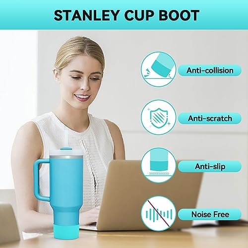 PICcircuit 2PCS for Stanley Boot  Silicone Bottom for Quencher Adventure 40oz 30oz IceFlow 20oz 30oz Bottle&for Hydroflask Tumbler 12 24oz for Stanley Cup Accessories Avoid Scratches&Noise