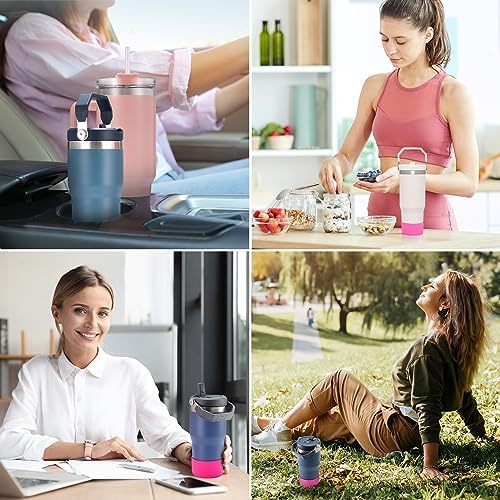 PICcircuit 2PCS for Stanley Boot  Silicone Bottom for Quencher Adventure 40oz 30oz IceFlow 20oz 30oz Bottle&for Hydroflask Tumbler 12 24oz for Stanley Cup Accessories Avoid Scratches&Noise