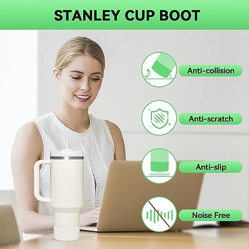 PICcircuit 2PCS for Stanley Boot  Silicone Bottom for Quencher Adventure 40oz 30oz IceFlow 20oz 30oz Bottle&for Hydroflask Tumbler 12 24oz for Stanley Cup Accessories Avoid Scratches&Noise