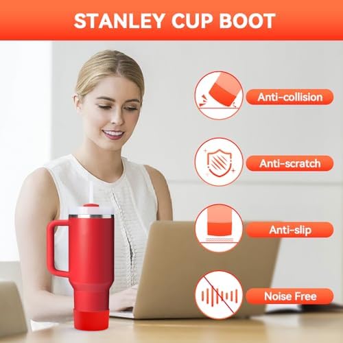 PICcircuit 2PCS for Stanley Boot  Silicone Bottom for Quencher Adventure 40oz 30oz IceFlow 20oz 30oz Bottle&for Hydroflask Tumbler 12 24oz for Stanley Cup Accessories Avoid Scratches&Noise