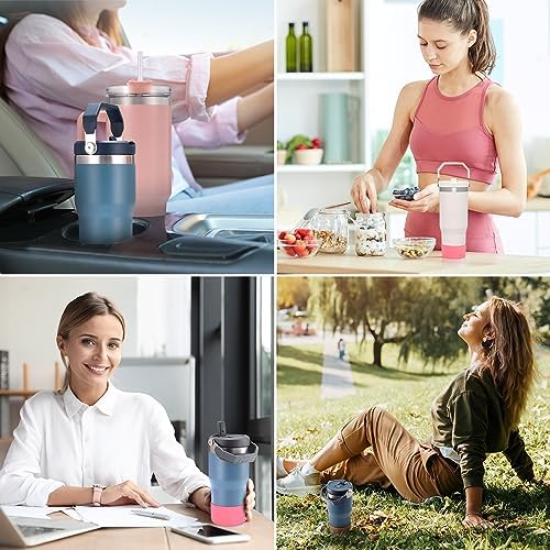 PICcircuit 2PCS for Stanley Boot  Silicone Bottom for Quencher Adventure 40oz 30oz IceFlow 20oz 30oz Bottle&for Hydroflask Tumbler 12 24oz for Stanley Cup Accessories Avoid Scratches&Noise