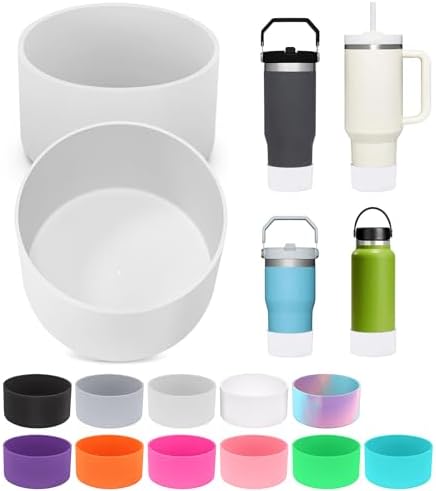 PICcircuit 2PCS for Stanley Boot  Silicone Bottom for Quencher Adventure 40oz 30oz IceFlow 20oz 30oz Bottle&for Hydroflask Tumbler 12 24oz for Stanley Cup Accessories Avoid Scratches&Noise