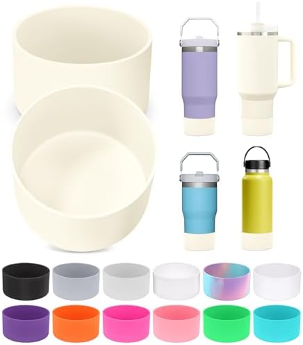 PICcircuit 2PCS for Stanley Boot  Silicone Bottom for Quencher Adventure 40oz 30oz IceFlow 20oz 30oz Bottle&for Hydroflask Tumbler 12 24oz for Stanley Cup Accessories Avoid Scratches&Noise