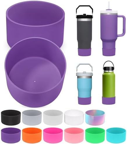 PICcircuit 2PCS for Stanley Boot  Silicone Bottom for Quencher Adventure 40oz 30oz IceFlow 20oz 30oz Bottle&for Hydroflask Tumbler 12 24oz for Stanley Cup Accessories Avoid Scratches&Noise