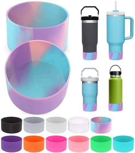 PICcircuit 2PCS for Stanley Boot  Silicone Bottom for Quencher Adventure 40oz 30oz IceFlow 20oz 30oz Bottle&for Hydroflask Tumbler 12 24oz for Stanley Cup Accessories Avoid Scratches&Noise