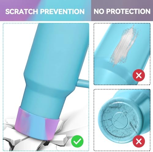 PICcircuit 2PCS for Stanley Boot  Silicone Bottom for Quencher Adventure 40oz 30oz IceFlow 20oz 30oz Bottle&for Hydroflask Tumbler 12 24oz for Stanley Cup Accessories Avoid Scratches&Noise