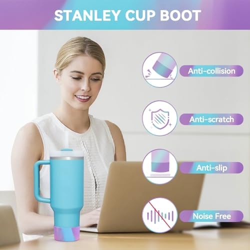 PICcircuit 2PCS for Stanley Boot  Silicone Bottom for Quencher Adventure 40oz 30oz IceFlow 20oz 30oz Bottle&for Hydroflask Tumbler 12 24oz for Stanley Cup Accessories Avoid Scratches&Noise
