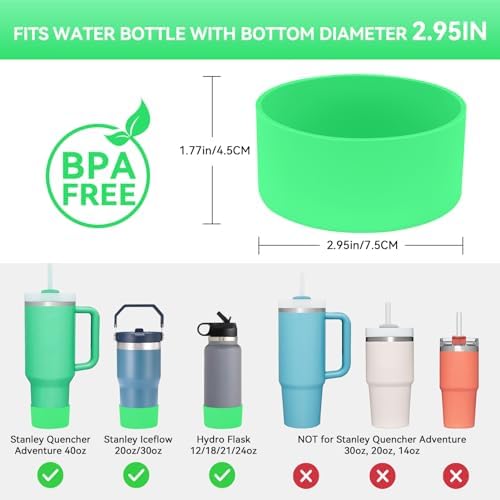PICcircuit 2PCS for Stanley Boot  Silicone Bottom for Quencher Adventure 40oz 30oz IceFlow 20oz 30oz Bottle&for Hydroflask Tumbler 12 24oz for Stanley Cup Accessories Avoid Scratches&Noise