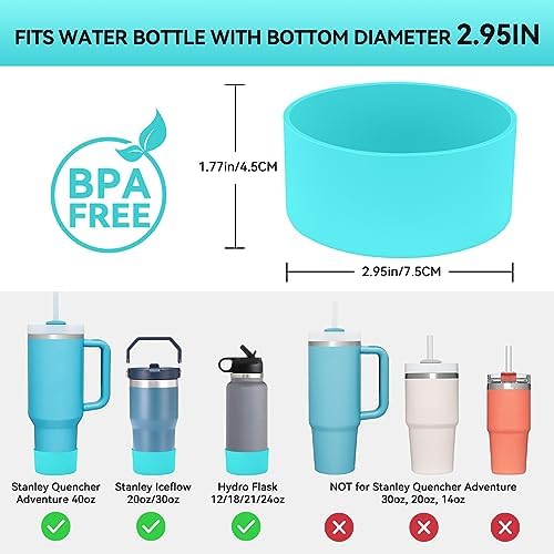 PICcircuit 2PCS for Stanley Boot  Silicone Bottom for Quencher Adventure 40oz 30oz IceFlow 20oz 30oz Bottle&for Hydroflask Tumbler 12 24oz for Stanley Cup Accessories Avoid Scratches&Noise