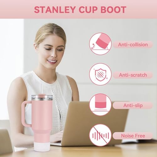 PICcircuit 2PCS for Stanley Boot  Silicone Bottom for Quencher Adventure 40oz 30oz IceFlow 20oz 30oz Bottle&for Hydroflask Tumbler 12 24oz for Stanley Cup Accessories Avoid Scratches&Noise