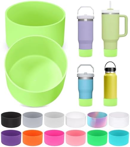 PICcircuit 2PCS for Stanley Boot  Silicone Bottom for Quencher Adventure 40oz 30oz IceFlow 20oz 30oz Bottle&for Hydroflask Tumbler 12 24oz for Stanley Cup Accessories Avoid Scratches&Noise
