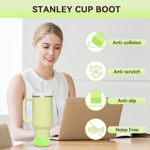PICcircuit 2PCS for Stanley Boot  Silicone Bottom for Quencher Adventure 40oz 30oz IceFlow 20oz 30oz Bottle&for Hydroflask Tumbler 12 24oz for Stanley Cup Accessories Avoid Scratches&Noise
