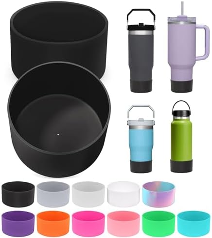 PICcircuit 2PCS for Stanley Boot  Silicone Bottom for Quencher Adventure 40oz 30oz IceFlow 20oz 30oz Bottle&for Hydroflask Tumbler 12 24oz for Stanley Cup Accessories Avoid Scratches&Noise