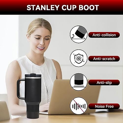 PICcircuit 2PCS for Stanley Boot  Silicone Bottom for Quencher Adventure 40oz 30oz IceFlow 20oz 30oz Bottle&for Hydroflask Tumbler 12 24oz for Stanley Cup Accessories Avoid Scratches&Noise