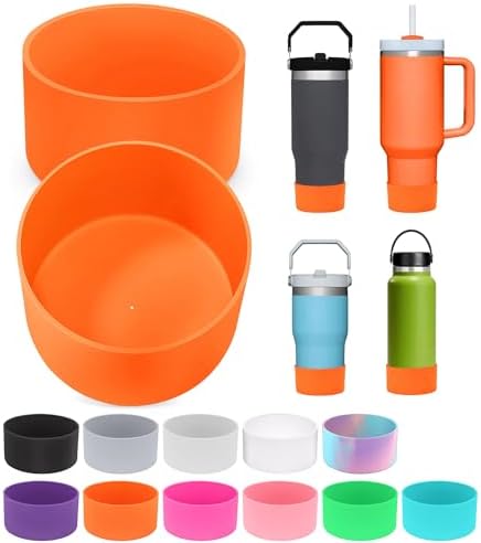 PICcircuit 2PCS for Stanley Boot  Silicone Bottom for Quencher Adventure 40oz 30oz IceFlow 20oz 30oz Bottle&for Hydroflask Tumbler 12 24oz for Stanley Cup Accessories Avoid Scratches&Noise