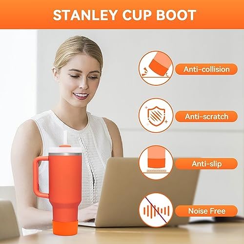PICcircuit 2PCS for Stanley Boot  Silicone Bottom for Quencher Adventure 40oz 30oz IceFlow 20oz 30oz Bottle&for Hydroflask Tumbler 12 24oz for Stanley Cup Accessories Avoid Scratches&Noise